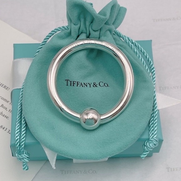 Tiffany & Co. Baby Rattle Sterling Silver 925 W/Tiffany’s Gift Pouch Bag & Box - Picture 1 of 10